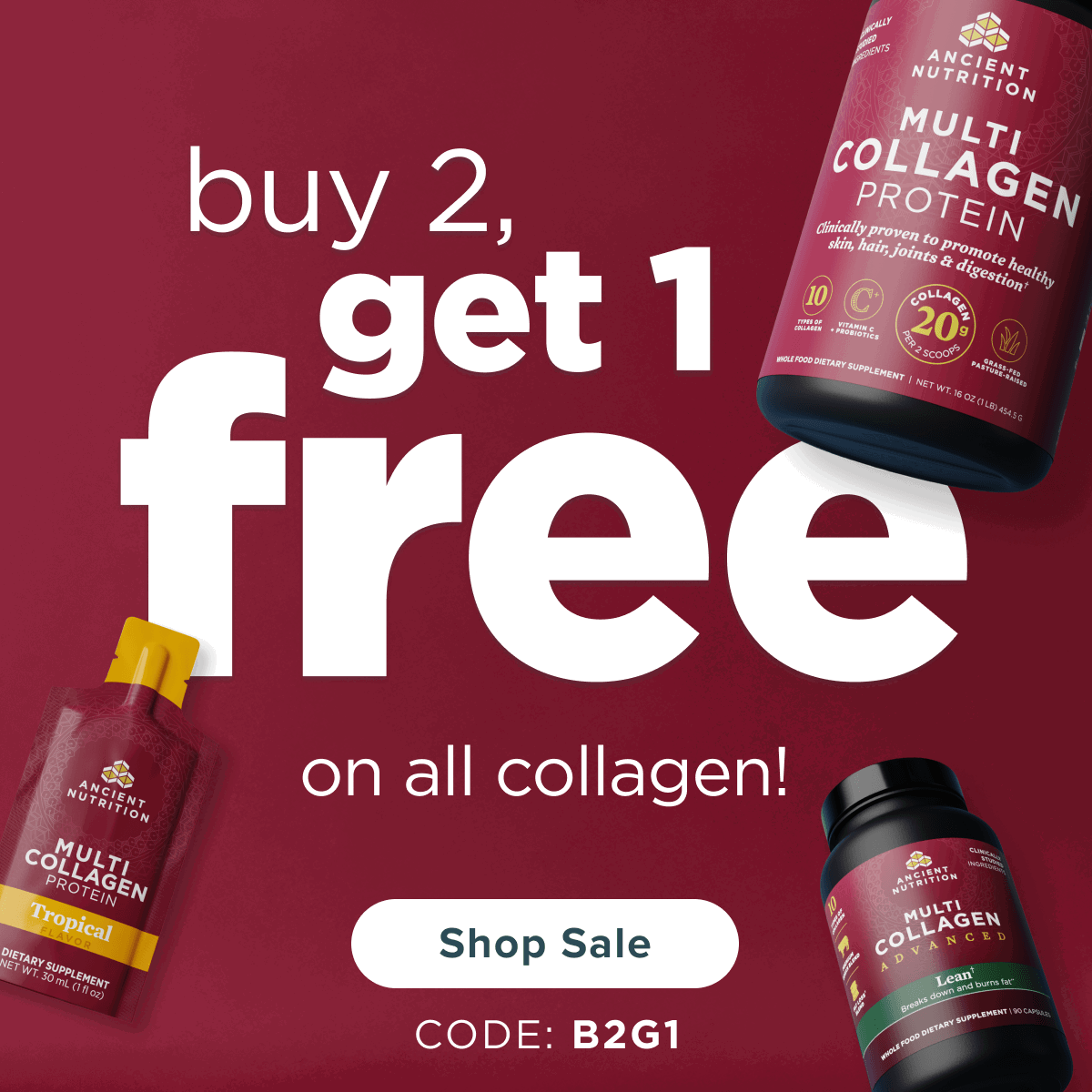 Buy 2, Get 1 Free on all Collagen!