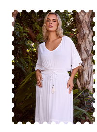 YOURS Strandkleid in Weiß in Knitteroptik