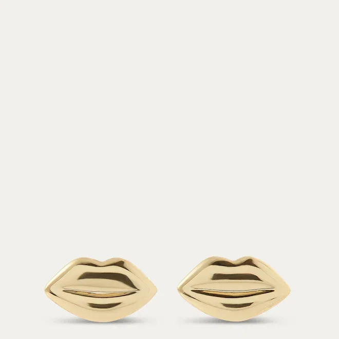 14K GOLD PLATED LUNA LIP STUD EARRING