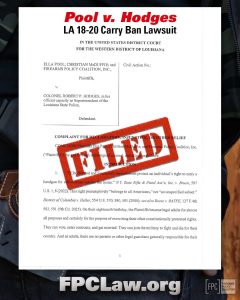 Pool v. Hodges Louisiana under 21 carry lawsuit