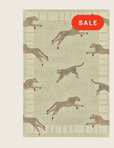 Leaping Cheetah Sand Rug
