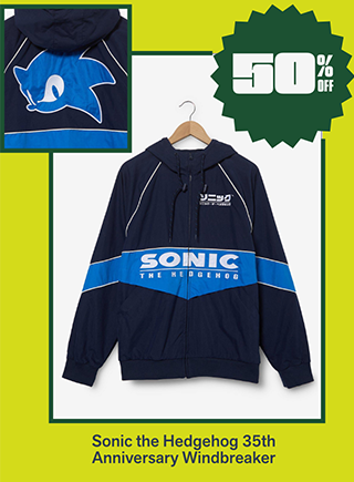 Sonic the Hedgehog 35th Anniversary Windbreaker is 50% off