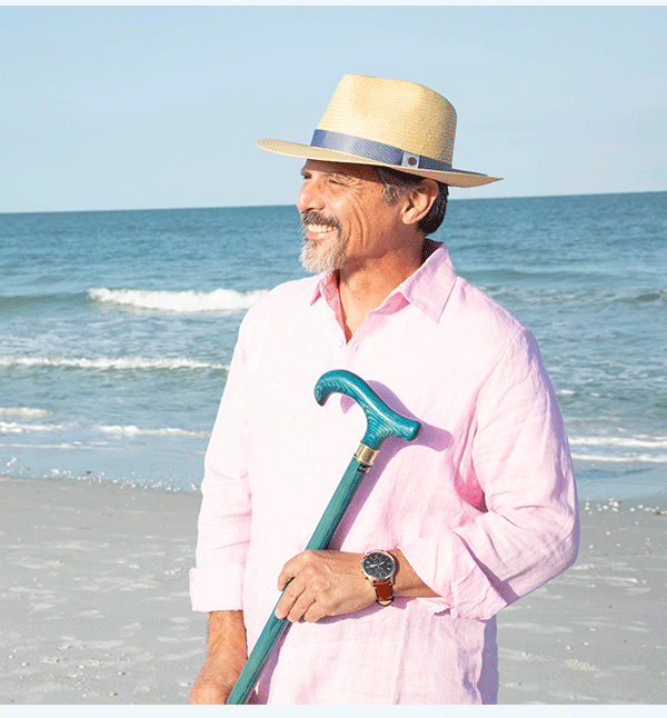 Man holding XL cane