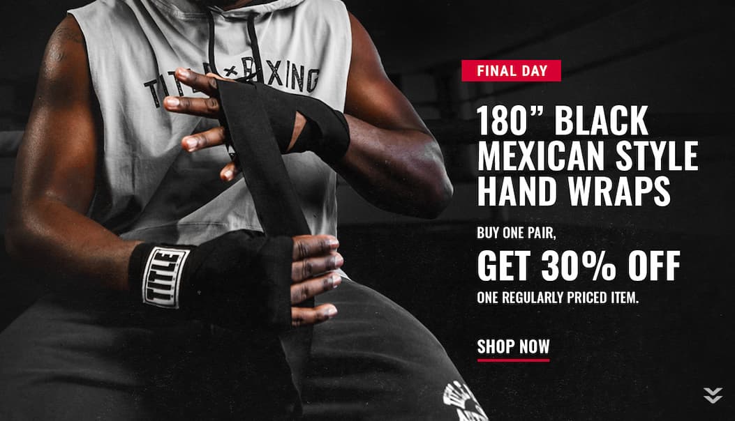 BUY 180" BLACK MEXICAN STYLE HAND WRAPS AND GET 30% OFF ONE REGULARLY PRICED ITEM!