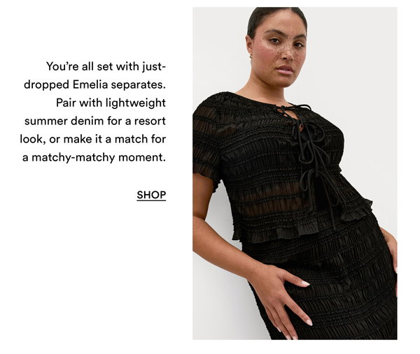Shop the Emelia Shirred Top