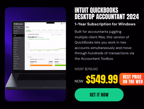 Intuit QuickBooks Desktop Accountant 2024 for Win (1 User): 1-Year Subscription