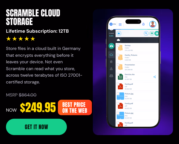 Scramble Cloud Storage Lifetime Subscription (12TB)