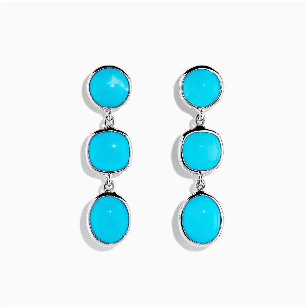 925 Sterling Silver Turquoise Drop Earrings