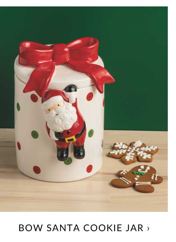 Bow Santa Cookie Jar