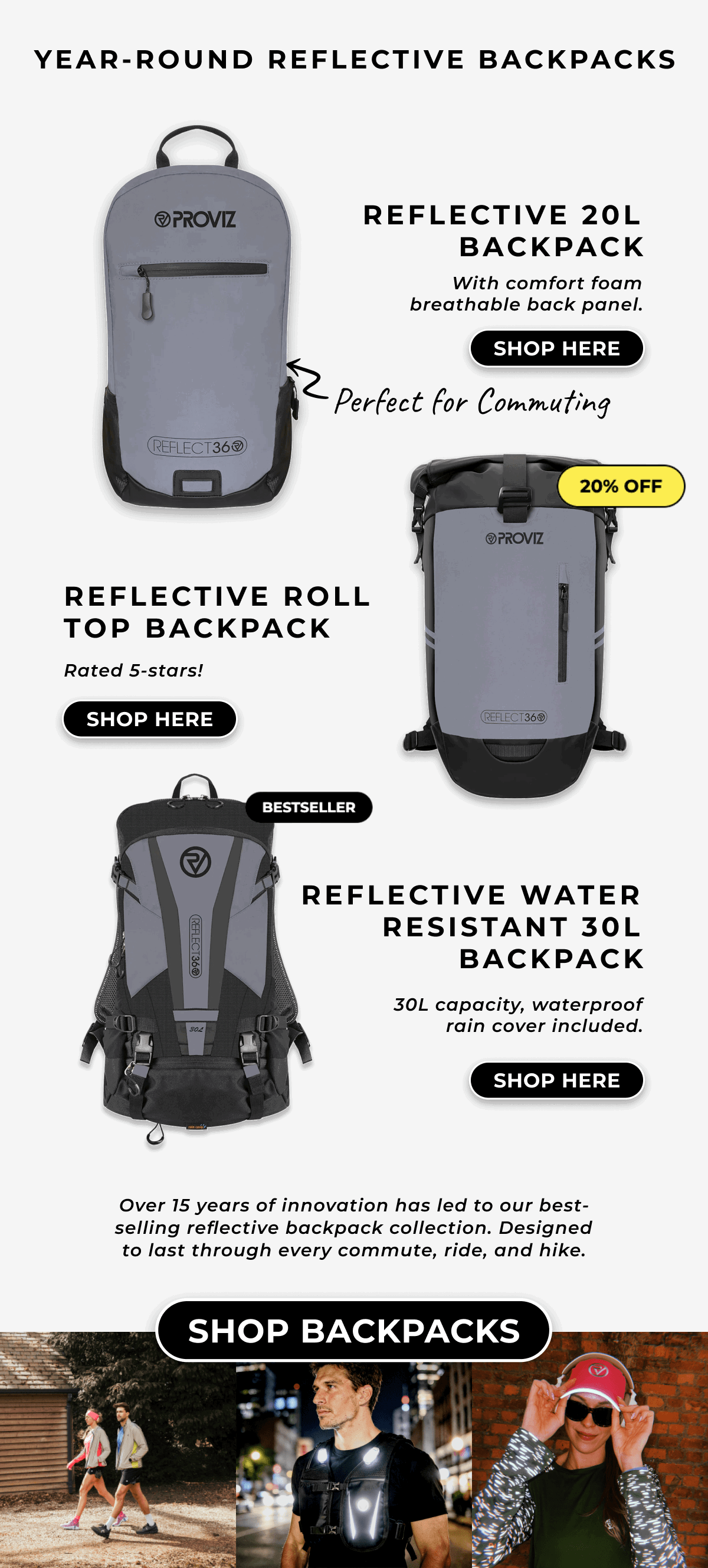 Year-Round Reflective Backpacks