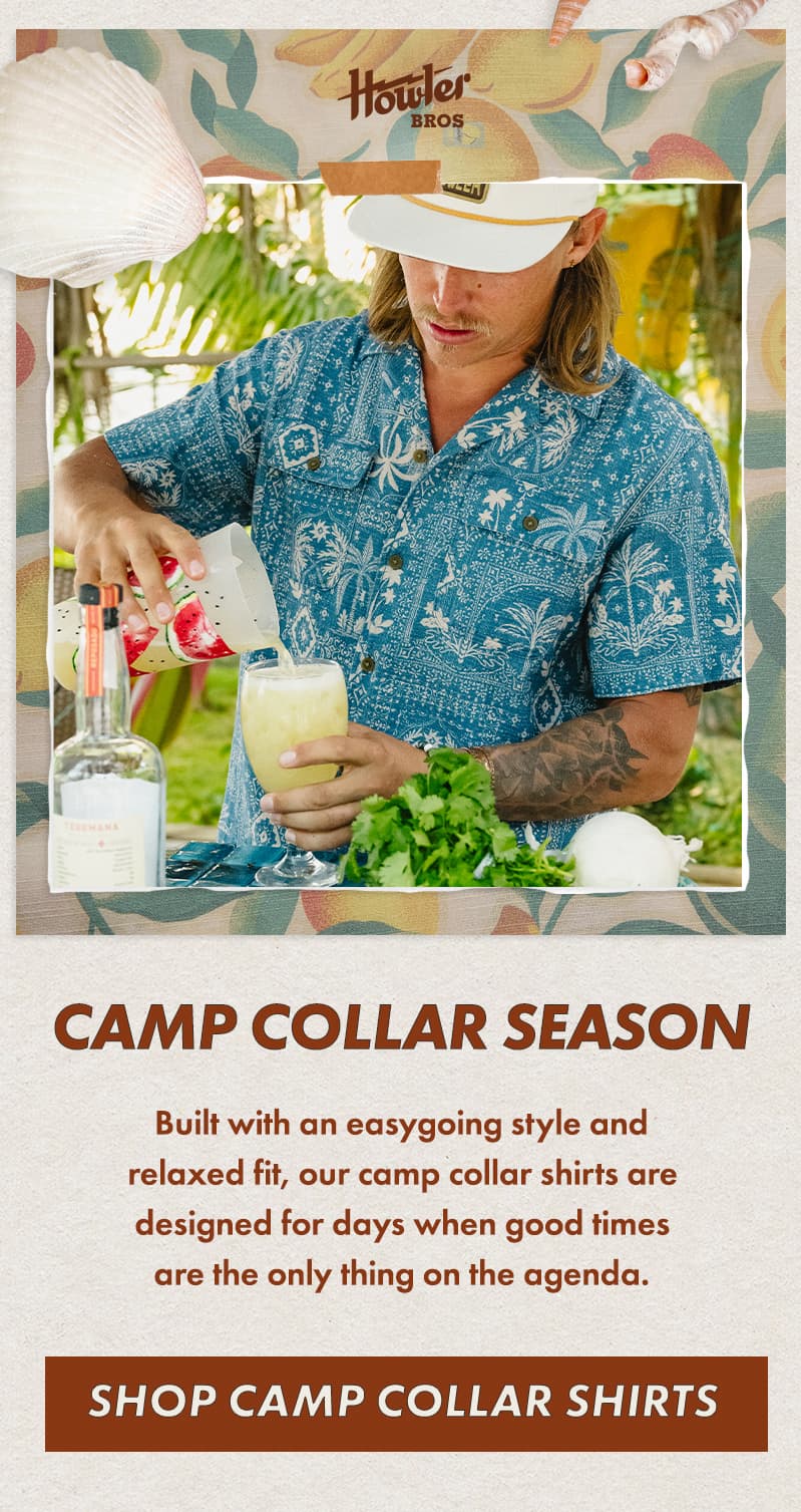 Built with an easygoing style and relaxed fit, our camp collar shirts are designed for days when good times are the only thing on the agenda.