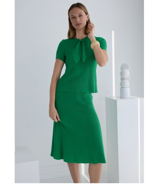 Flared Tonal Soft Knit Skirt
