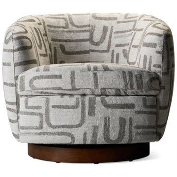 Isla Accent Swivel Chair - Contemporary Style - Barrel Silhouette - Gently Flared Arms