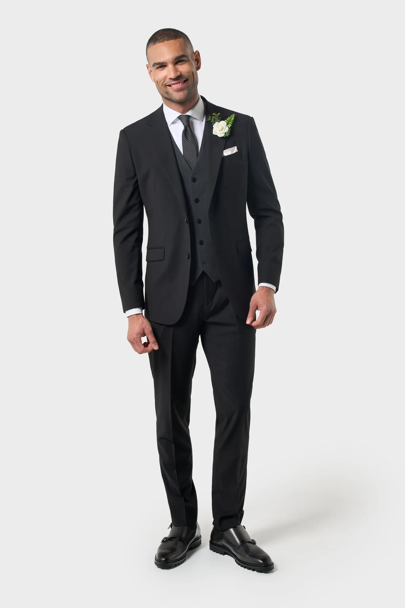 Image of Malibu Black with Charcoal Waistcoat
