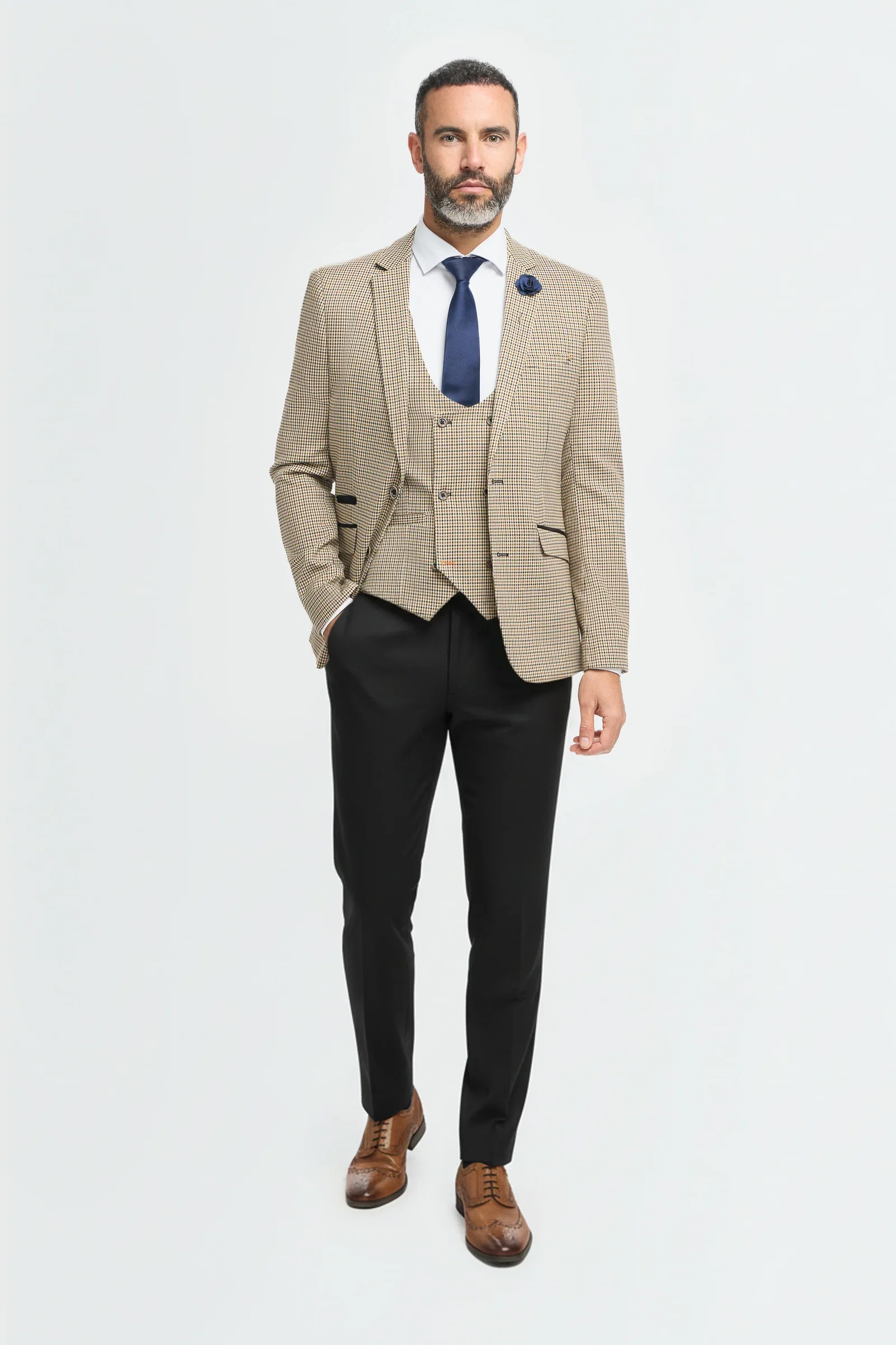 Image of Elwood Houndstooth with Reed Black Trouser