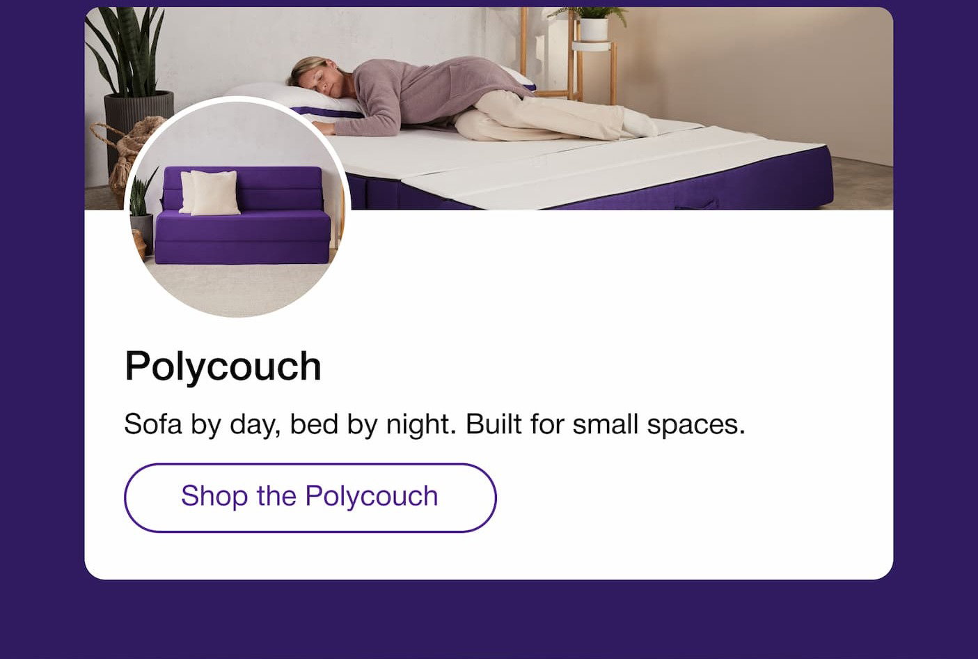 Polycouch Sofa by day, bed by night. Built for small spaces. Shop the Polycouch