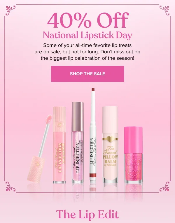 40% off National Lipstick Day