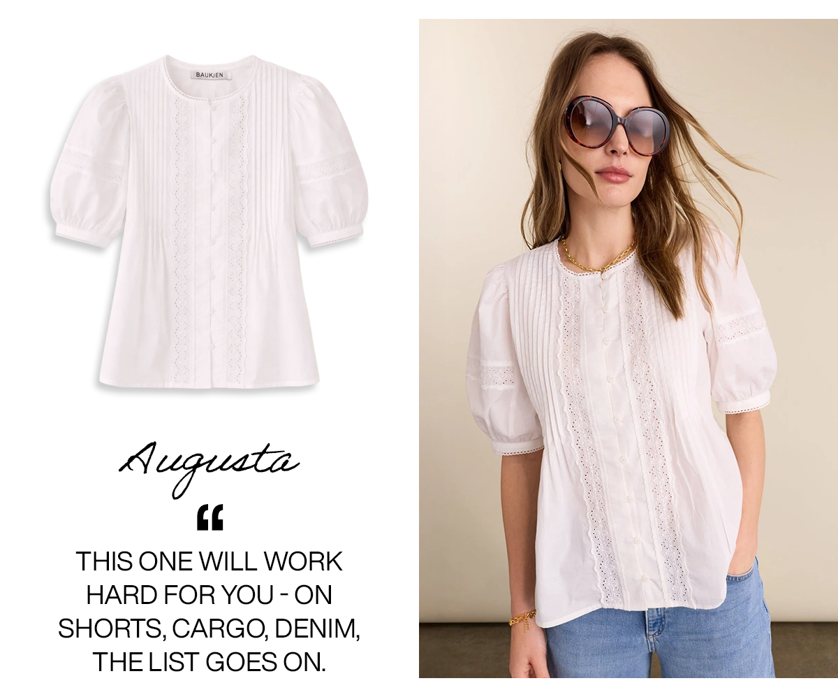 Augusta Organic Cotton Broderie Detail Blouse