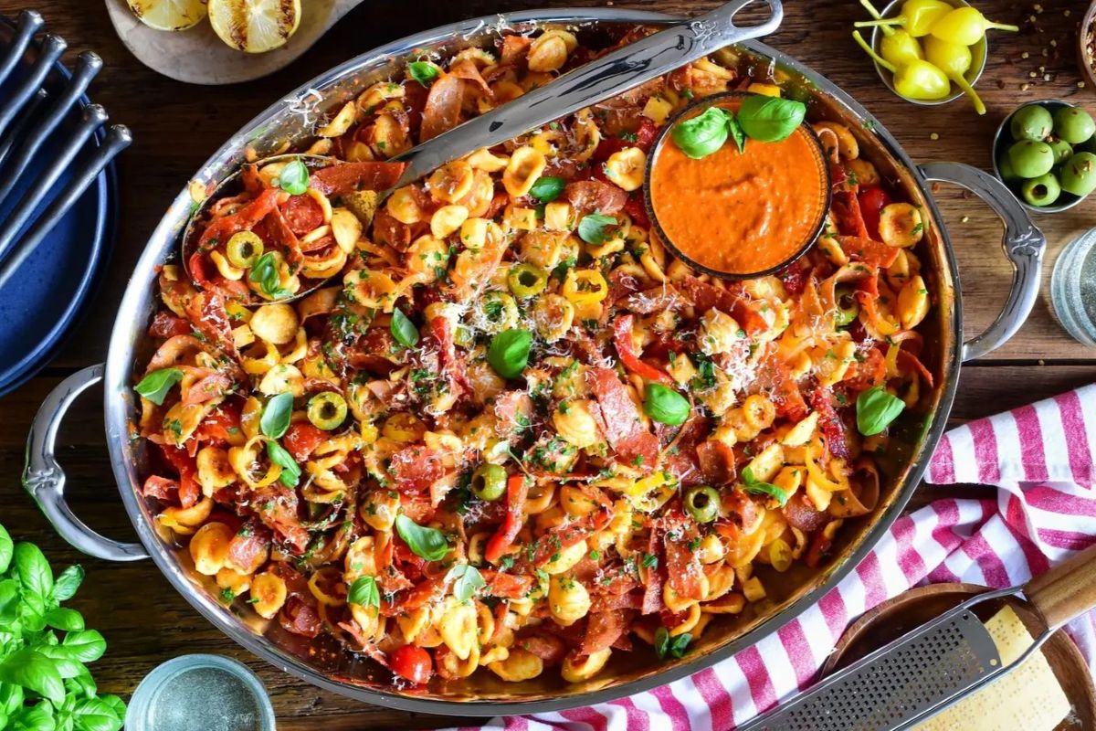 IMG: Spicy Chopped Italian Romesco Pasta Salad