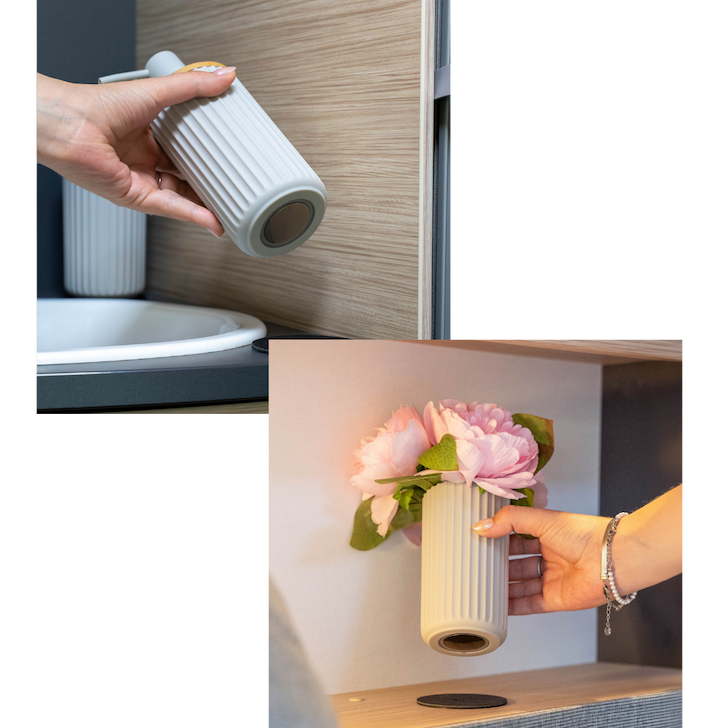 Magnetic Soap Dispenser & Magnetic Toothbrush Cup incl. Pads