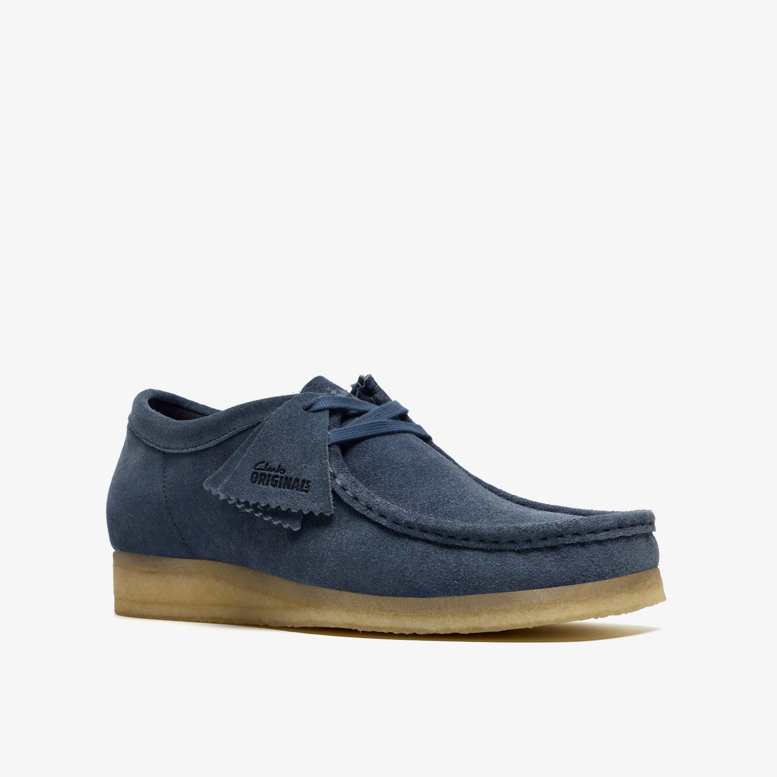 Shop Wallabee Denim Blue Suede