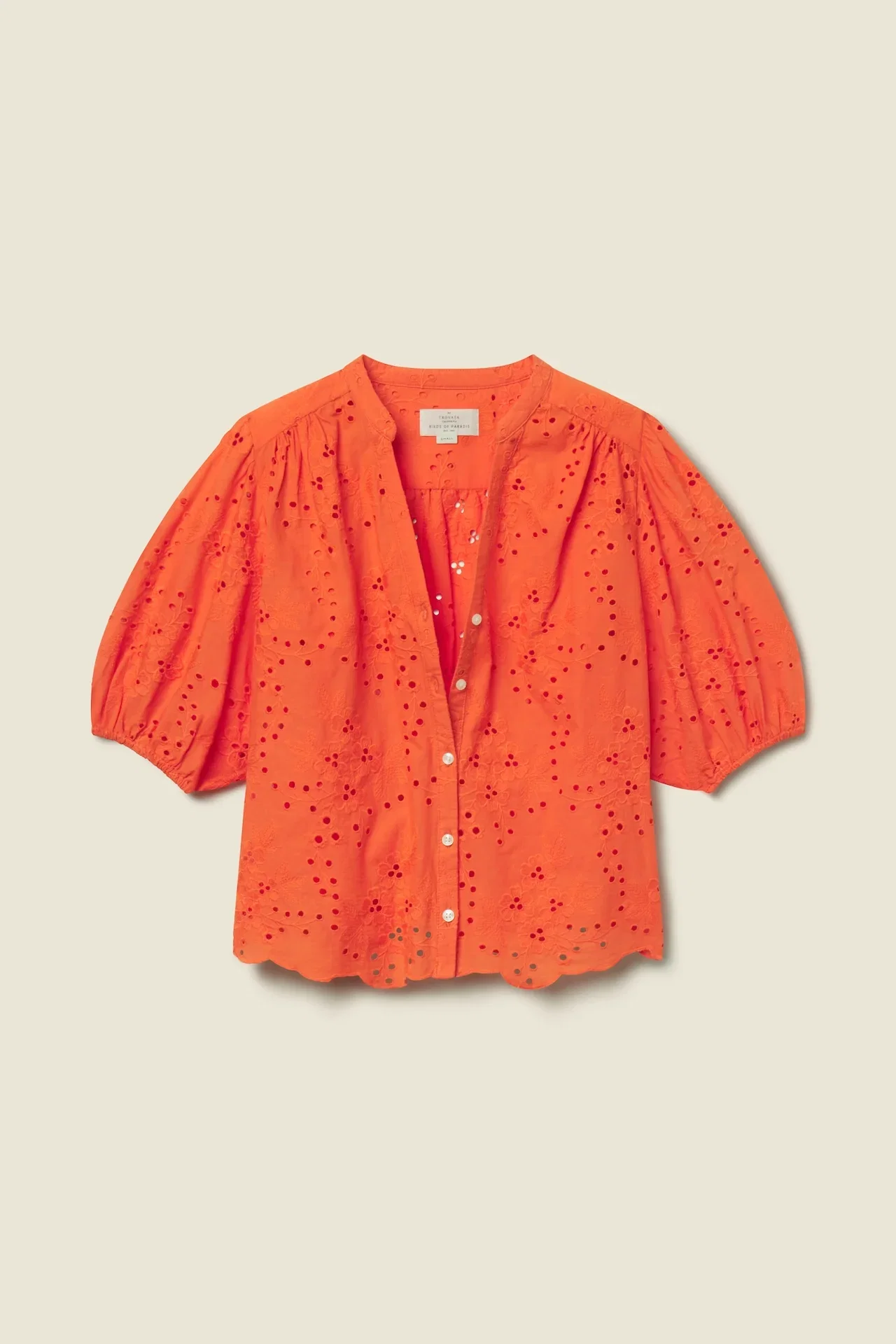 Image of Loren Blouse Vermillion Eyelet