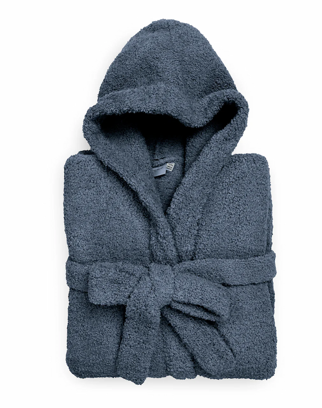 Signature Hooded Robe in Vintage Blue