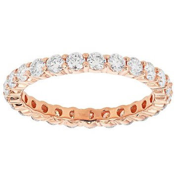 Moissanite 14k Rose Gold Over Silver Eternity Band 1.50ctw DEW