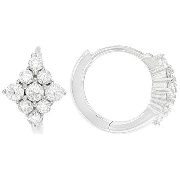 Moissanite Platineve Hoop Earrings 0.72ctw DEW.