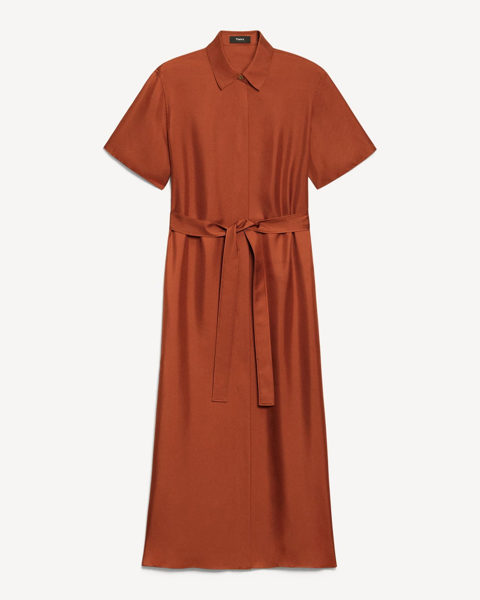 Belted Shirt Dress in Mod Silk Twill