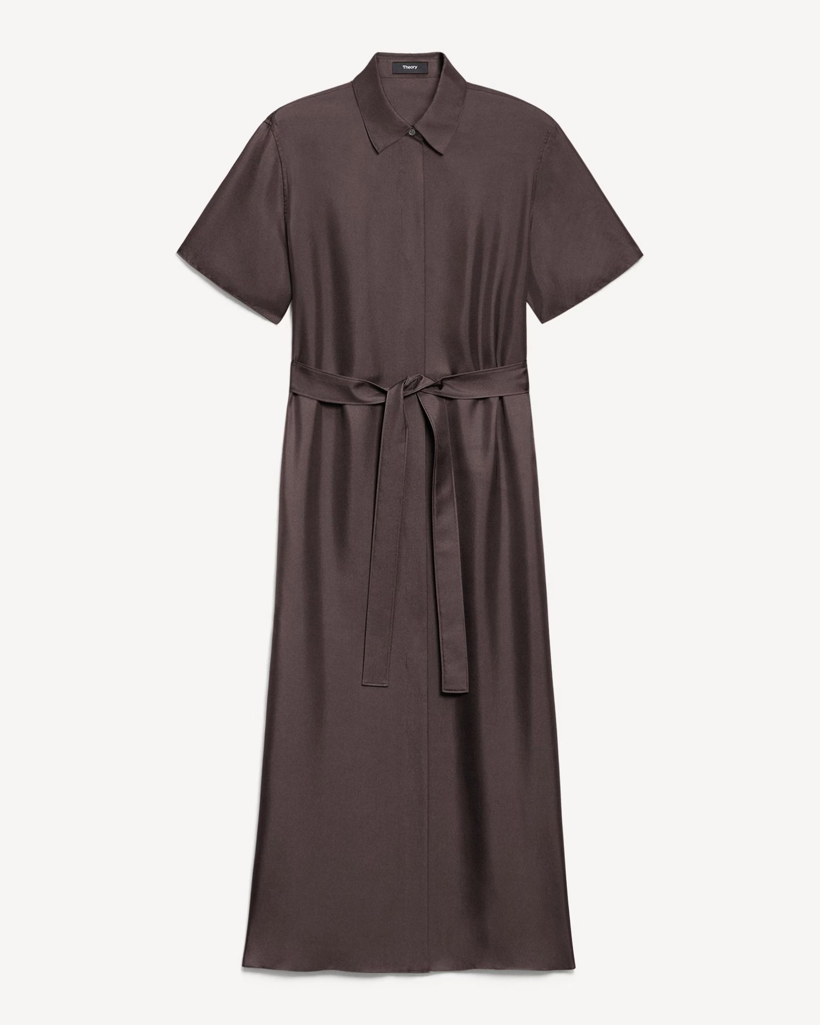 Belted Shirt Dress in Mod Silk Twill
