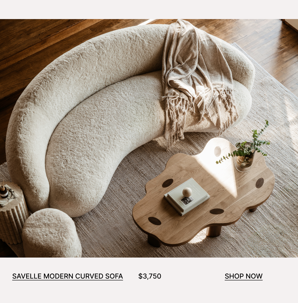 Savelle Modern Curved Sofa