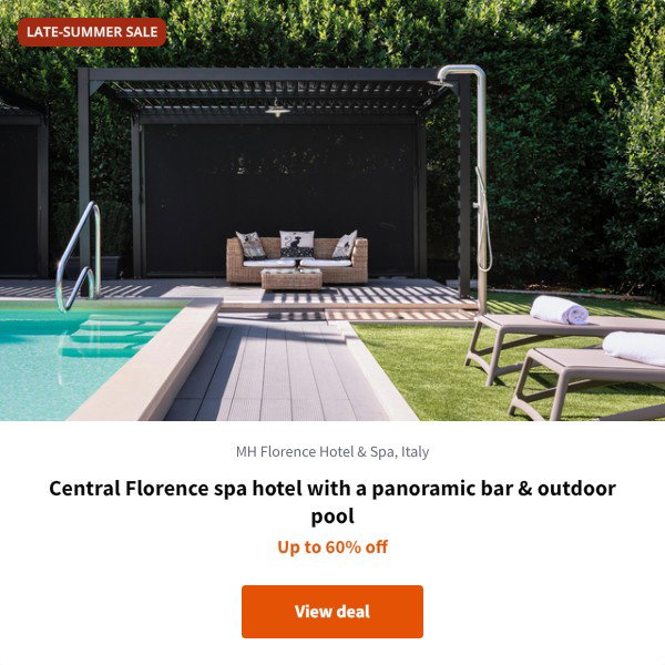 Central Florence spa hotel with a panoramic bar & outdoor pool