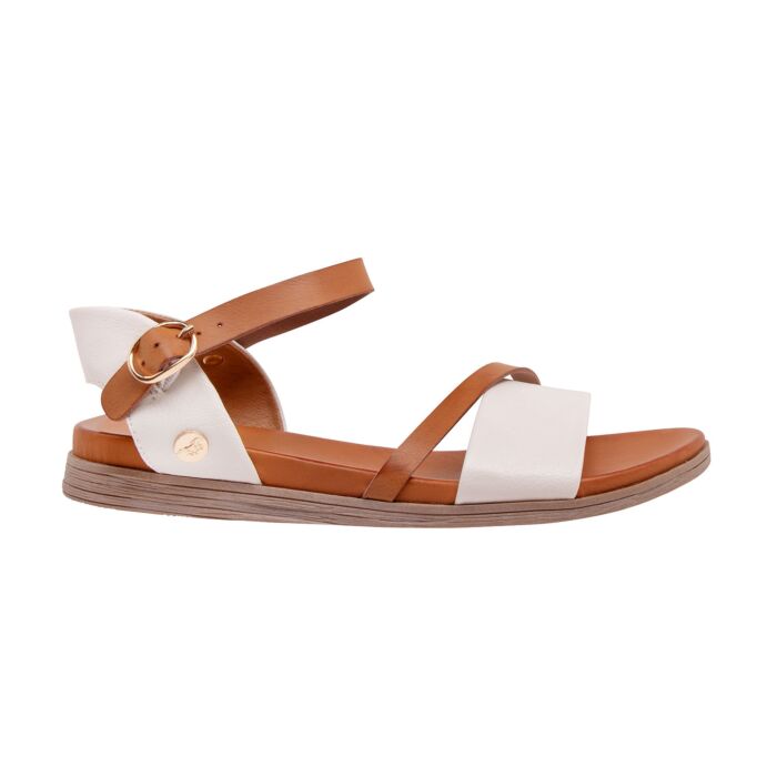 Mustang Damen-Sandale, weich & flexibel offwhite