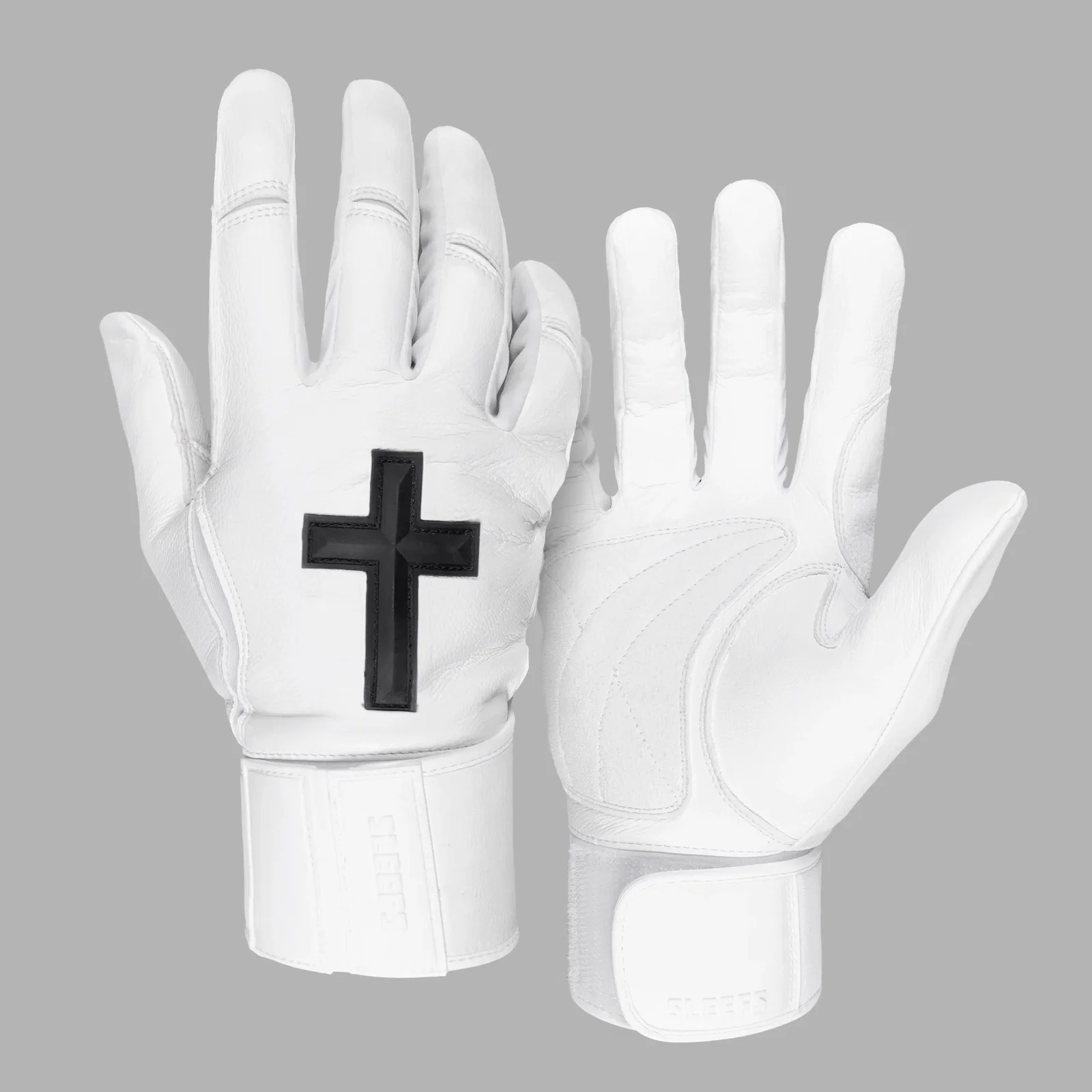 Image of Faith Cross White Baseball Batting Gloves