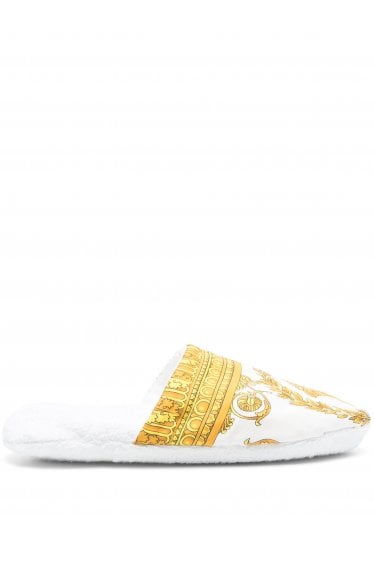 Baroque Bath Slippers White