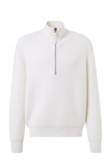 Merino Half Zip Sweater Cream