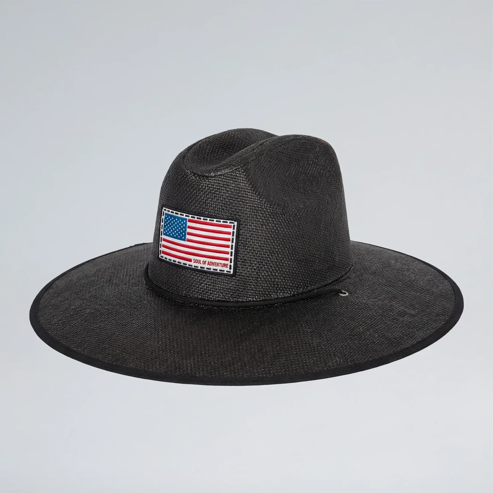 Image of Keys Straw Hat | American Flag | Black