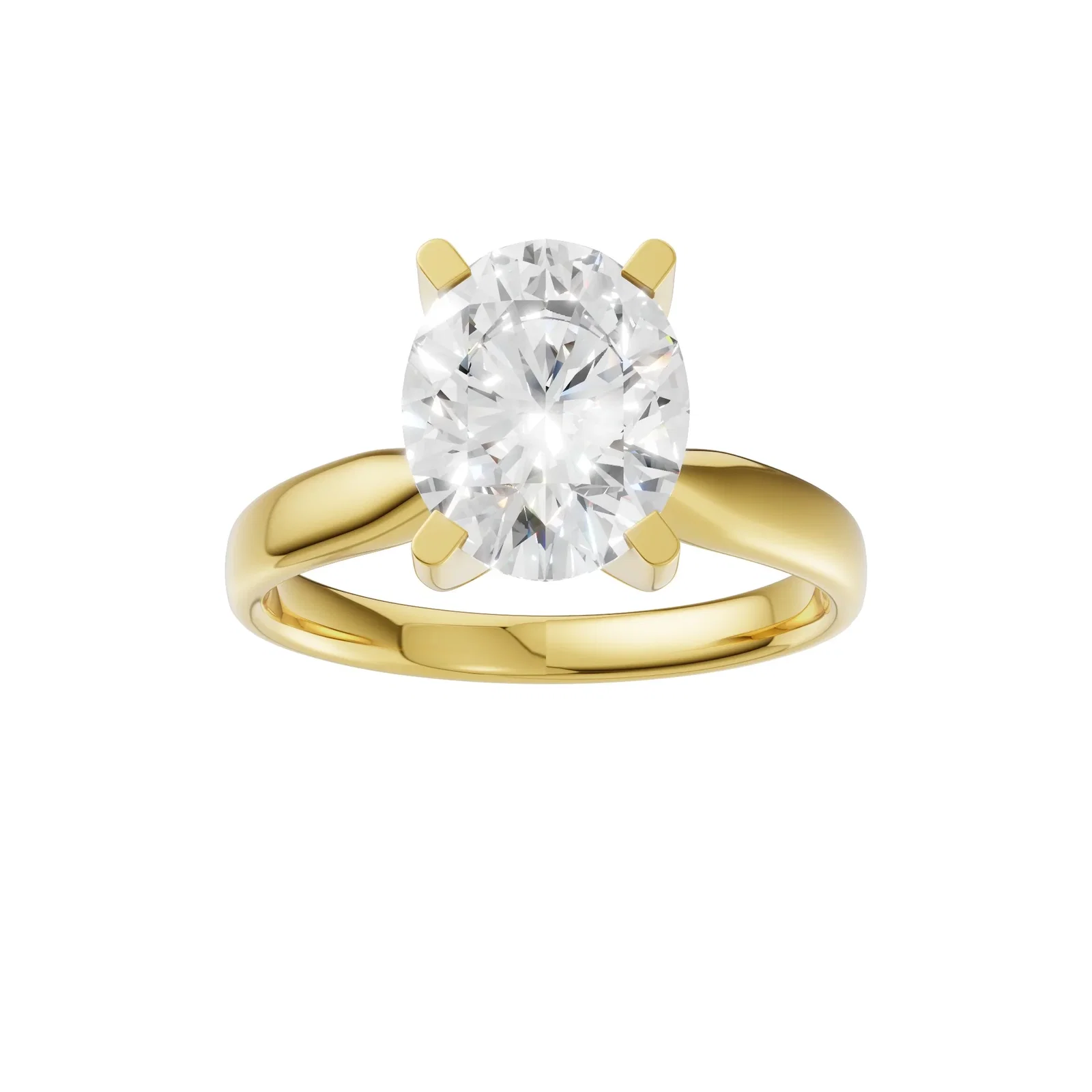 Image of Peace Jewelers 14K Gold Oval Lab-Grown Diamond Solitaire Ring