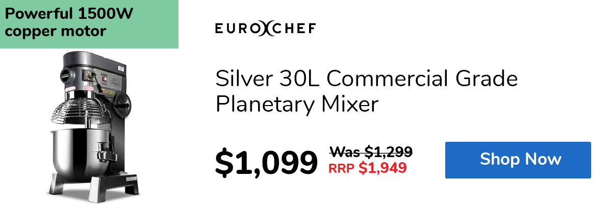 Silver 30L Commercial Grade Planetary Mixer