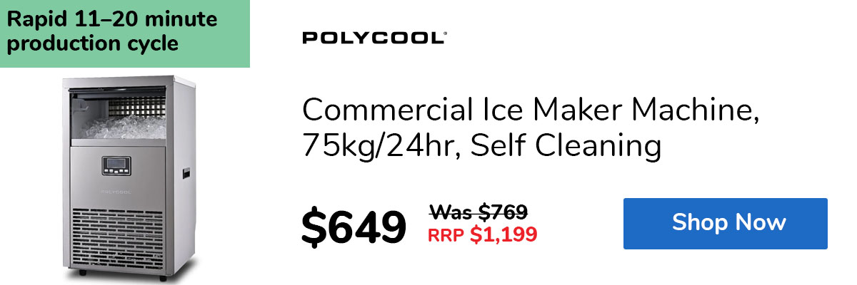 Commercial Ice Maker Machine, 75kg/24hr, Self Cleaning