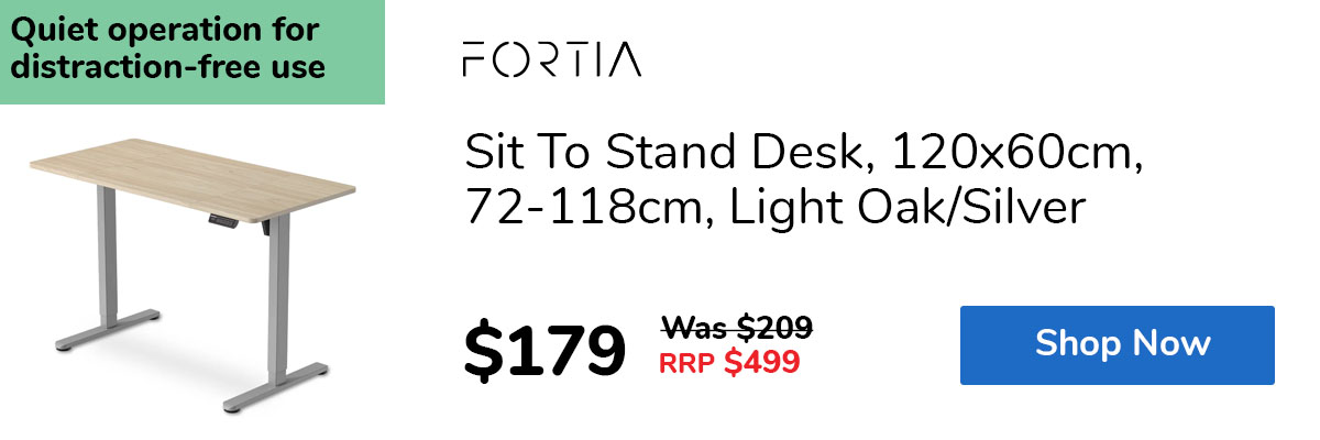 Sit To Stand Desk, 120x60cm, 72-118cm, Light Oak/Silver
