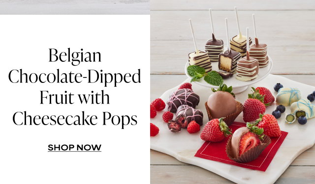 Belgian Chocolate-Dipped Fruit with Cheesecake Pops  