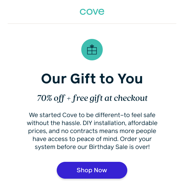 70% Off + free gift at checkout