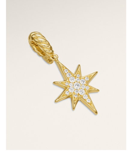 North Star Amulet18K Yellow Gold with Diamonds, 15mm