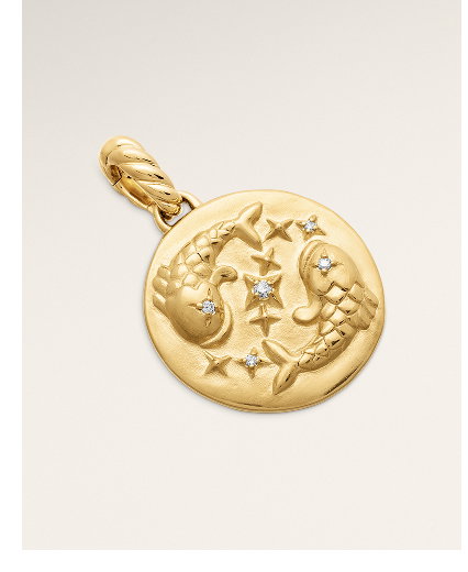 Pisces Amulet18K Yellow Gold with Diamonds, 19mm