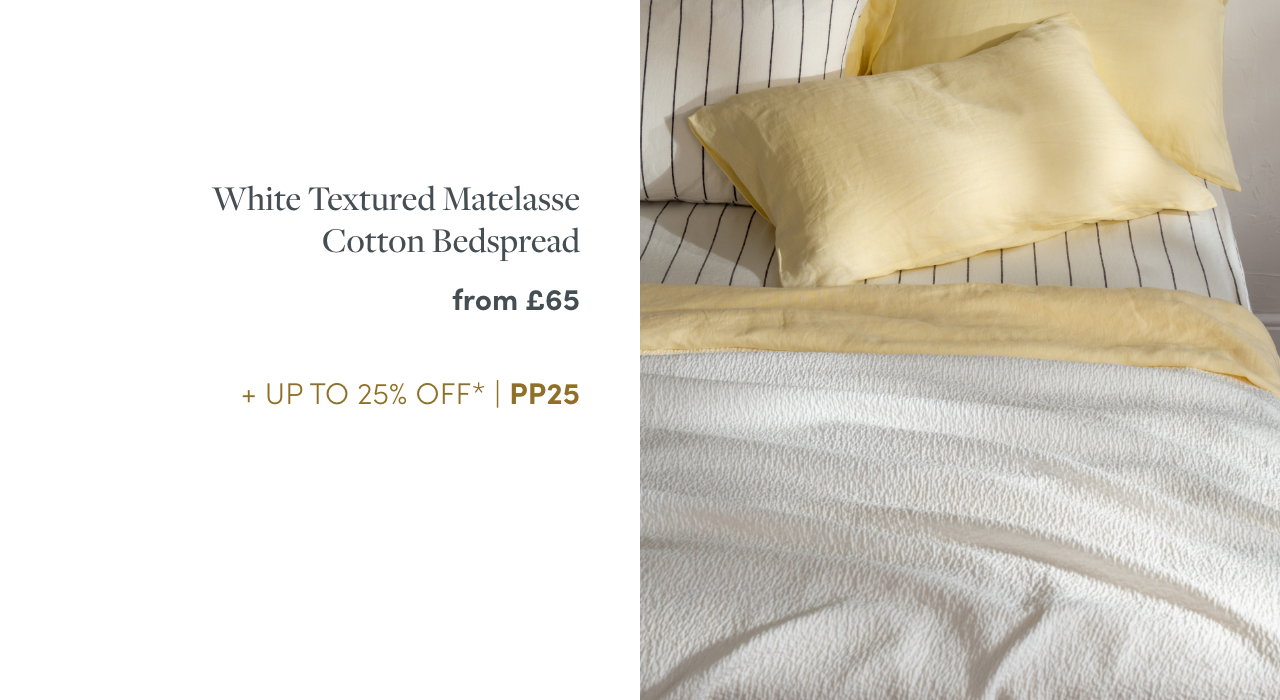 White Textured Matelasse Cotton Bedspread