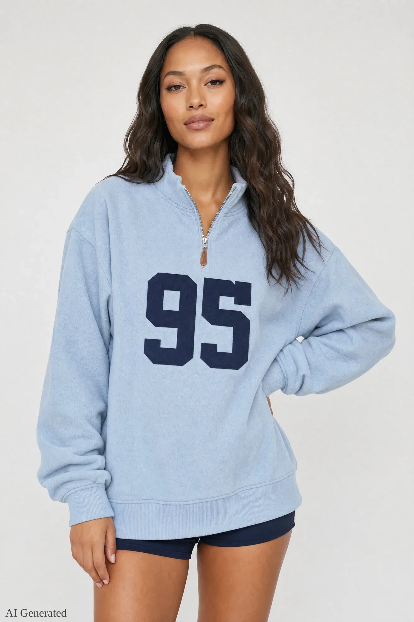Image of Fleece Graphic Quarter Zip Sweatshirt
