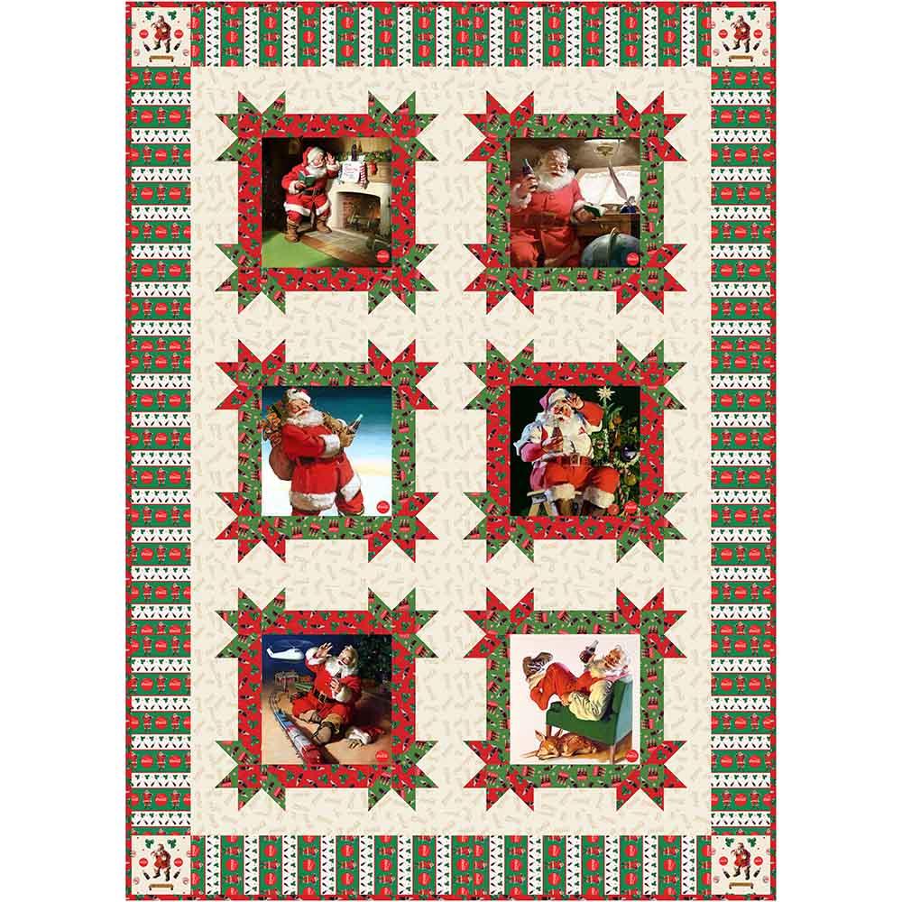 Image of Jolly Old St. Nick - Coca-Cola Christmas - Northcott Fabrics - Quilt Kit