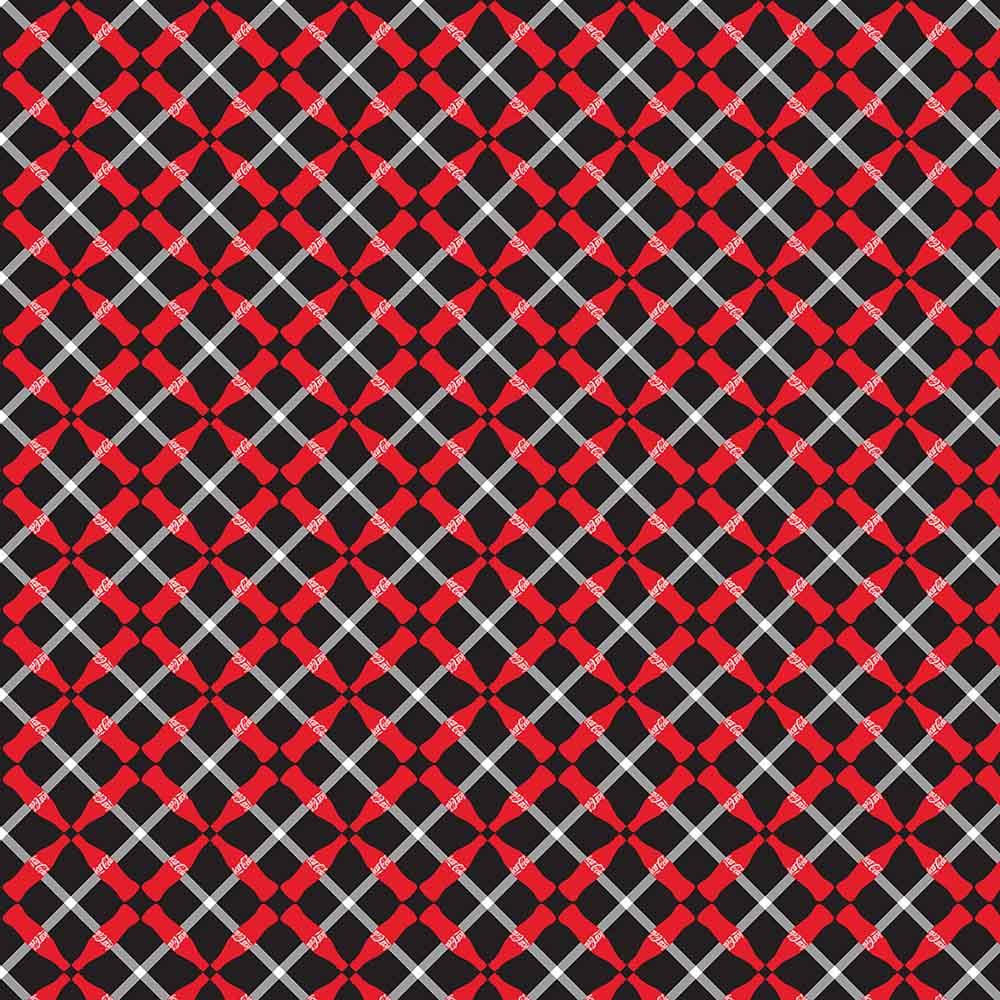 Image of Northcott Fabrics - Coca-Cola Polar Winter - Plaid - Black - Yardage